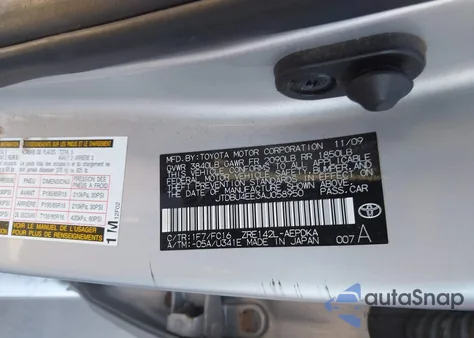 2010 Toyota Corolla Le из США, поврежденный, VIN JTDBU4EE3AJ058950